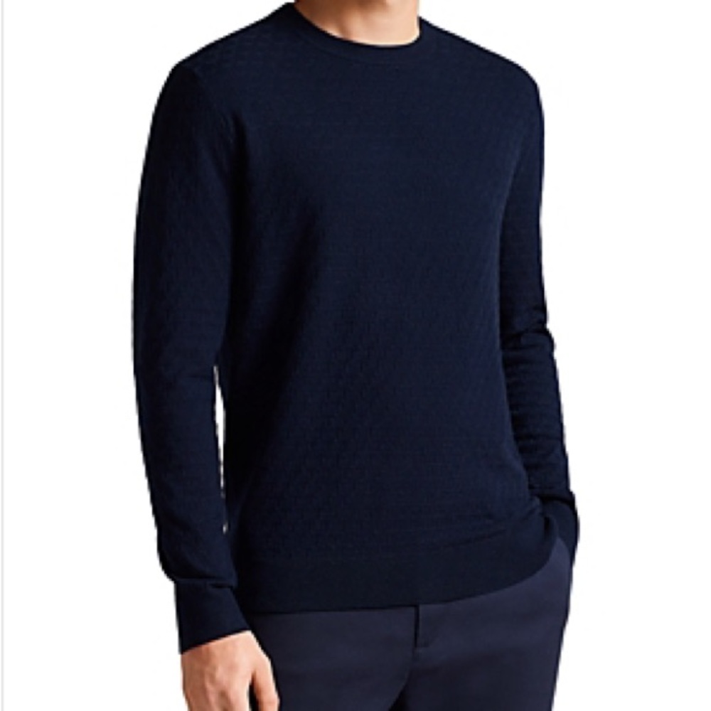 Ted Baker Textured “T”Knit Crew Neck Jumper UK7